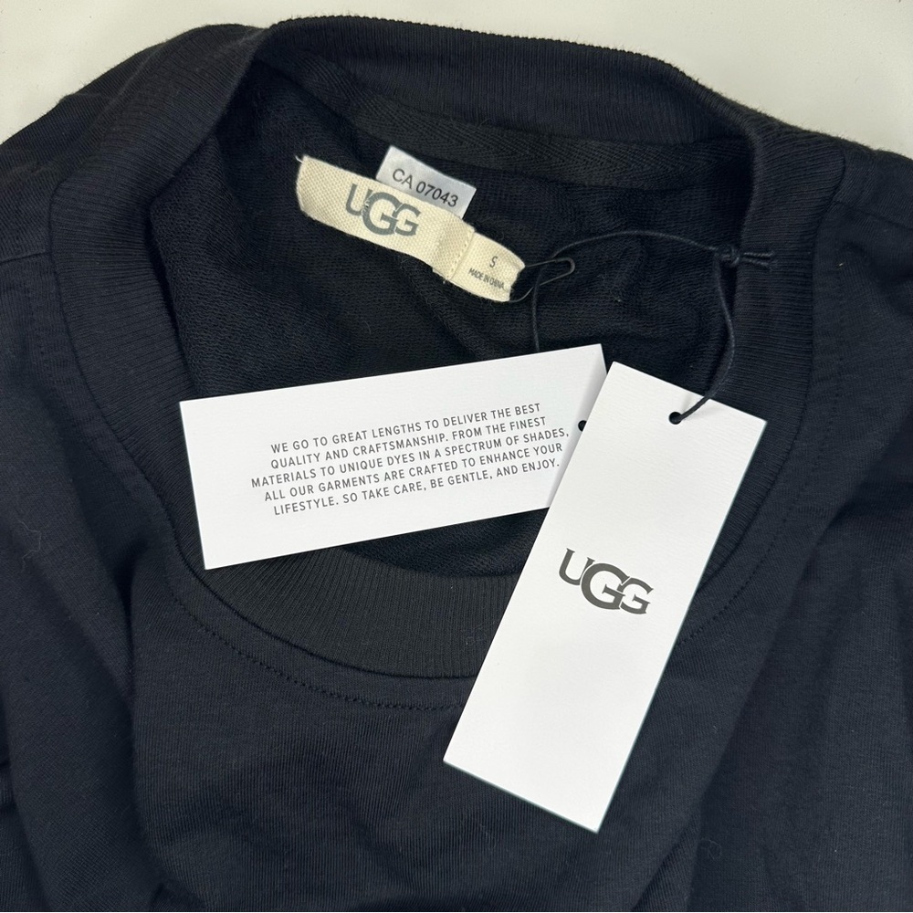 UGG Brook Balloon Sleeve Crewneck Sweater in Black BNWT S - Picture 9 of 11